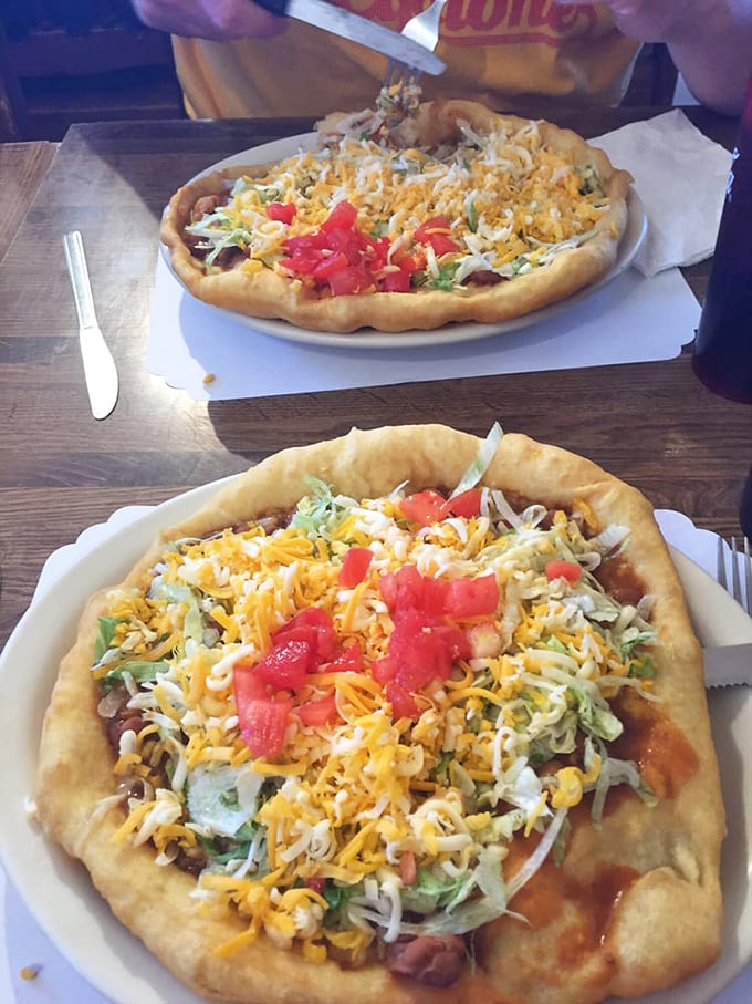 Navajo Taco: where tradition meets taste bud nirvana. It's like a fiesta on a plate, and you're invited!