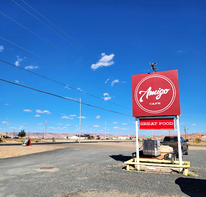 Follow the sign to flavor paradise! Amigo Cafe: where "great food" isn't just a promise, it's a way of life.