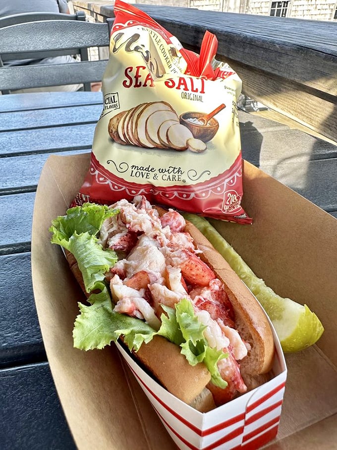 The lobster roll: where buttery bun meets succulent sea treasure. It's the kind of sandwich that makes you wonder why you ever ate anything else.