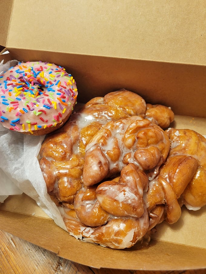 The apple fritter: nature's way of saying "You deserve this." It's like autumn decided to throw a party in pastry form.