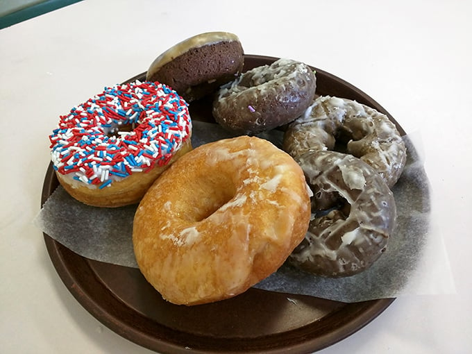 A United Nations of donuts. From sprinkles to glazed, this plate is promoting world peace one bite at a time.