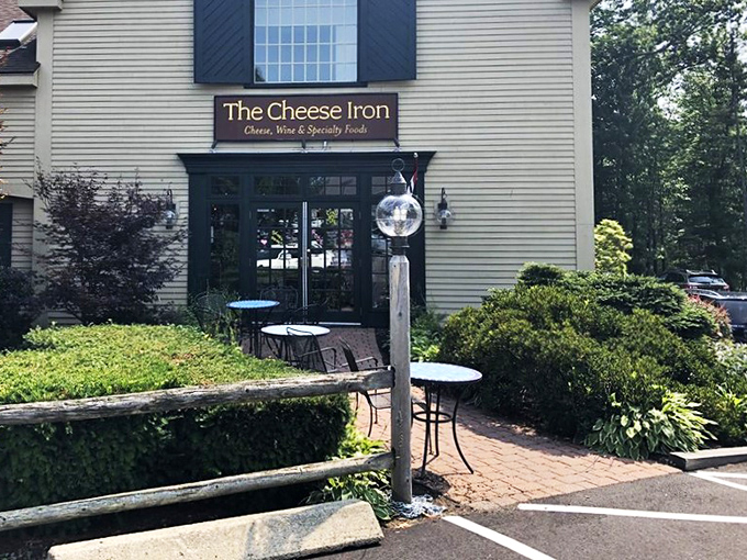 Al fresco fromage! The Cheese Iron's outdoor seating invites you to savor your selections in the fresh Maine air, no picnic basket required.