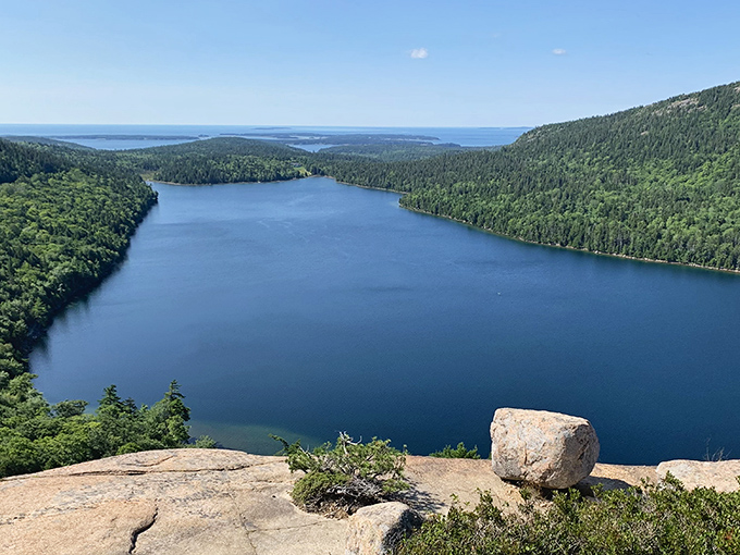 Jordan Pond: Where the water's so clear, you'd swear it's Maine's version of the Fountain of Youth. Bubble Rock plays lifeguard from above.