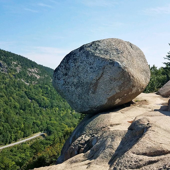 Bubble Rock: Defying gravity since the Ice Age. It's like nature's own game of Jenga, only with much higher stakes.