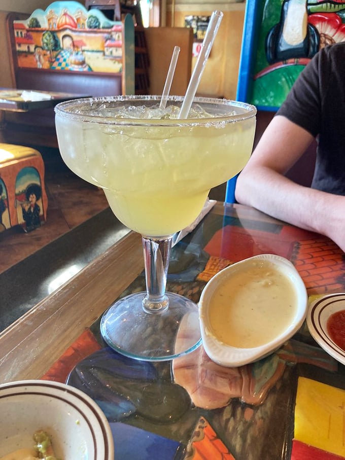 Holy guacamole! This margarita's so big, you might need a lifeguard on duty.