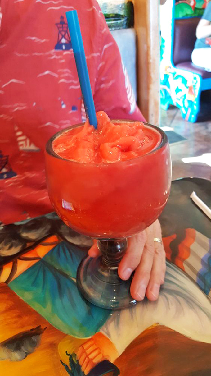 Red alert! This daiquiri's so vibrant, it could probably be seen from space.