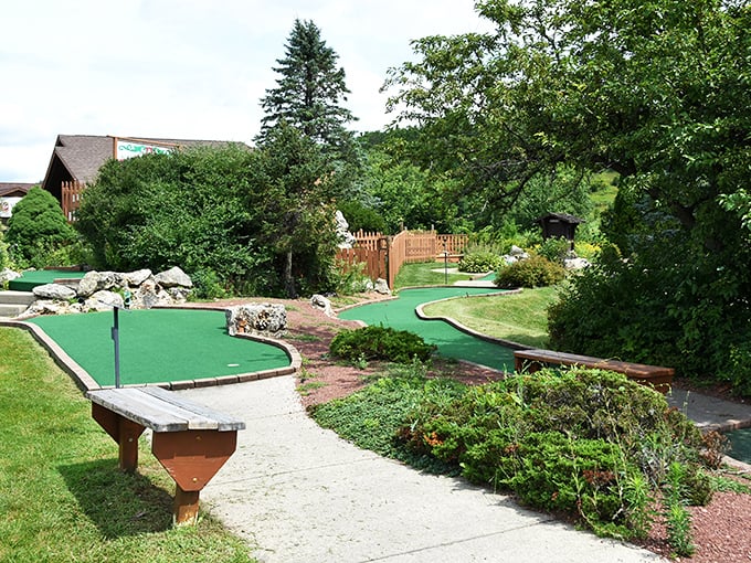 Take a breather at the 19th hole: This gazebo offers a perfect spot to contemplate your score or plot your comeback.