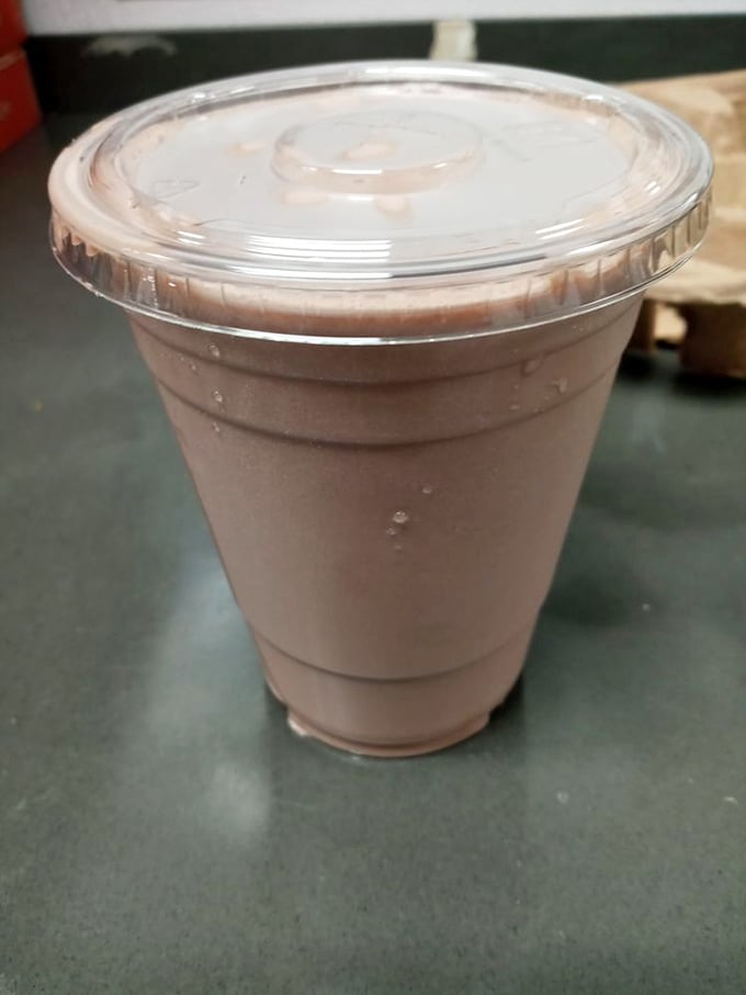 This chocolate milkshake is thicker than the plot of a soap opera. You might need a spoon, or maybe a small excavator.