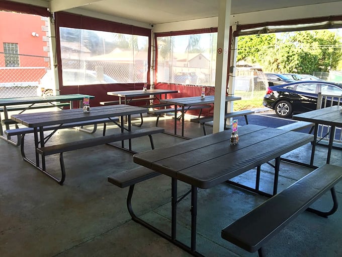 Al fresco dining, Florida style. This patio is perfect for people-watching and pretending you're not about to inhale that entire sundae.