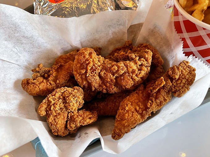 These chicken tenders are crispier than your grandpa's jokes at Thanksgiving. Dunk 'em, savor 'em, fight over the last one.