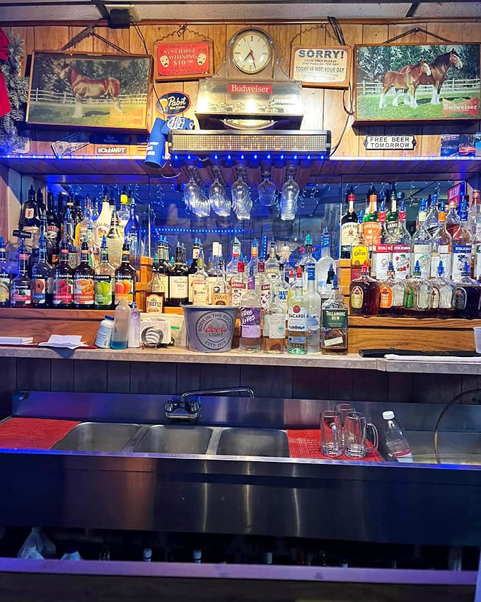 This bar isn't just stocked; it's an adult beverage amusement park. From classic suds to craft cocktails, your thirst doesn't stand a chance here.