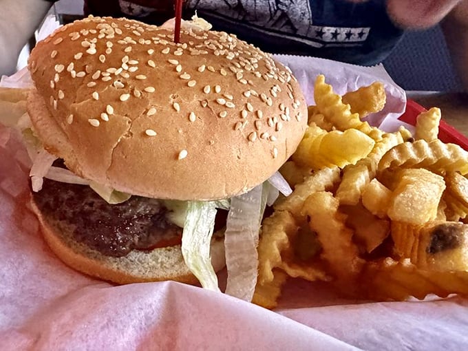 Behold, the burger that launched a thousand cravings. It's not just a meal; it's a work of art that belongs in the Louvre... of lunch.