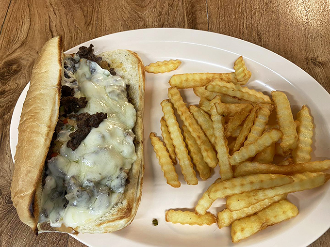 The Philly cheesesteak: where beef and cheese perform a passionate tango in your mouth. It's a sandwich and a show!