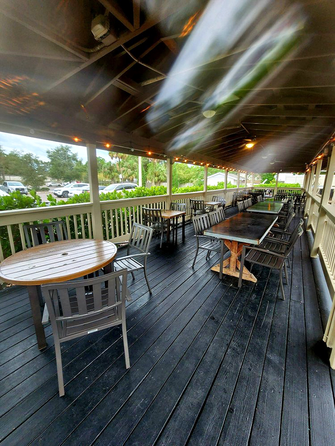 Alfresco dining, diner-style. This patio is where sunshine meets comfort food, creating the perfect recipe for a lazy weekend brunch.