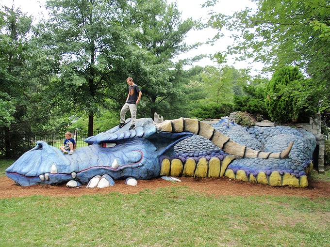 "Dragon parking only! This scaly friend looks like he's had a long flight and decided to take a nap. Don't worry, he doesn't bite... much."