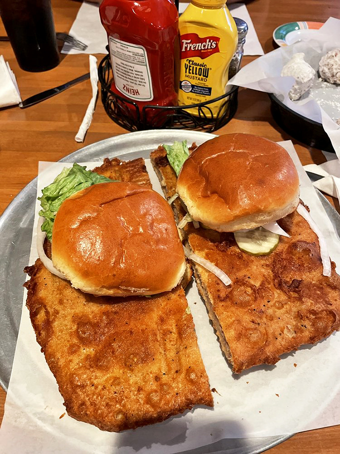 Double the fun, double the yum! These twin tenderloins are like the Olsen twins of sandwiches - twice as nice and impossible to ignore.