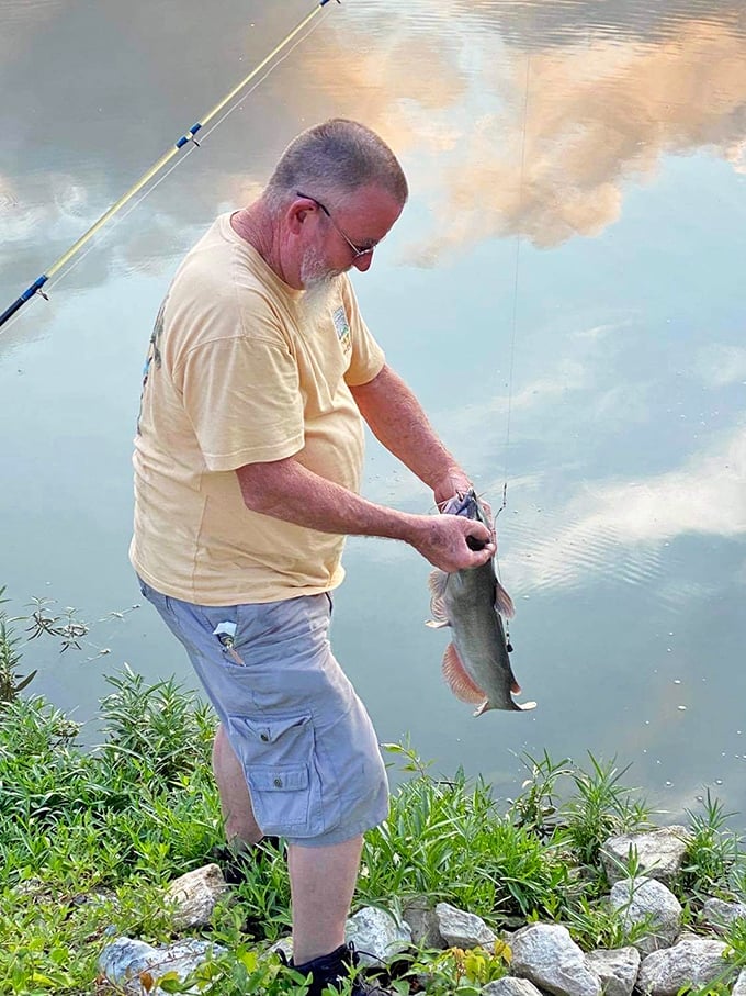 The big one didn't get away! This lucky angler proves that Lake Carlinville isn't just pretty – it's also a fish's worst nightmare.