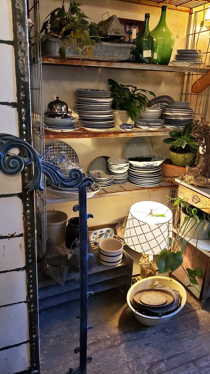 Dish-o-rama! From delicate china to sturdy stoneware, this setup is a feast for the eyes and a challenge for the indecisive.