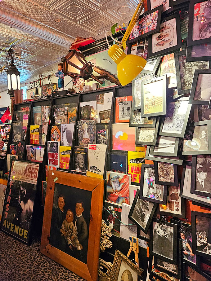 Wall of fame or wall of flame? This eclectic art display is like Instagram come to life, minus the filters.