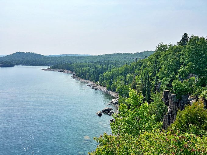 From up here, Split Rock looks like nature's perfect blend of "wow" and "how?" It's geography's answer to a well-plated gourmet dish.