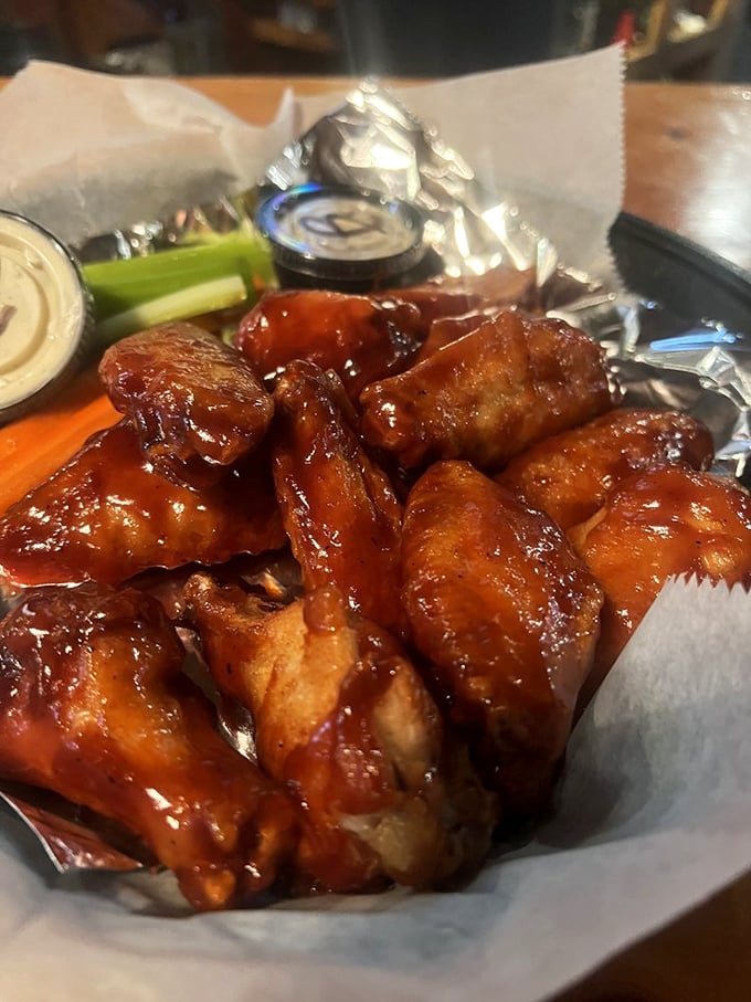 Sticky fingers alert! These BBQ wings are messier than a toddler's art project, but infinitely more delicious. Napkins are your new best friend.