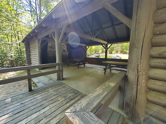 Rustic relaxation station: This picnic spot offers a feast for the eyes and your sandwich. Bob Ross would call it a 