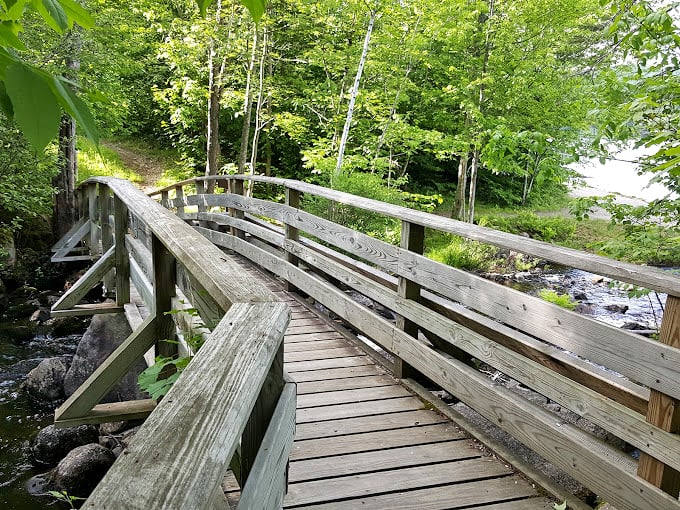 Bridge over untroubled water: A wooden pathway to serenity. Cross it and leave your worries on the other side.