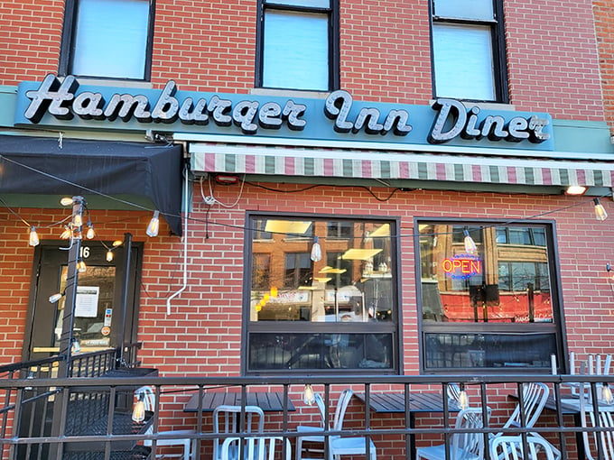 Neon lights and sizzling grills: The Hamburger Inn Diner is a time capsule of flavor you can't resist.