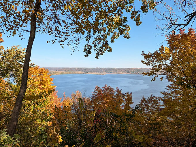 Lake Pepin's mirror-like surface reflects the sky. Is this Minnesota or the world's largest infinity pool? Photo credit: Cindy Monroe