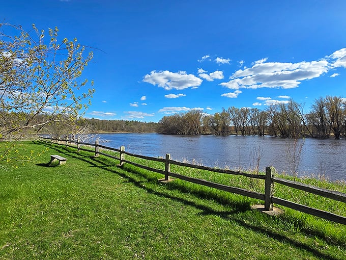 River road less traveled! This grassy path along the water's edge promises adventure with every step. Photo credit: Christine Jegers