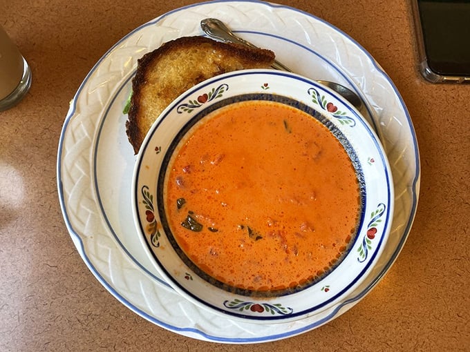 Soup-er delicious! This tomato bisque looks so comforting, it could probably solve world peace – or at least cure a case of the Mondays.