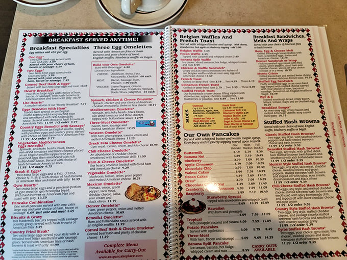 Menu madness! With options galore, choosing your breakfast destiny here is harder than picking a favorite Brady kid. Pro tip: Close your eyes and point.