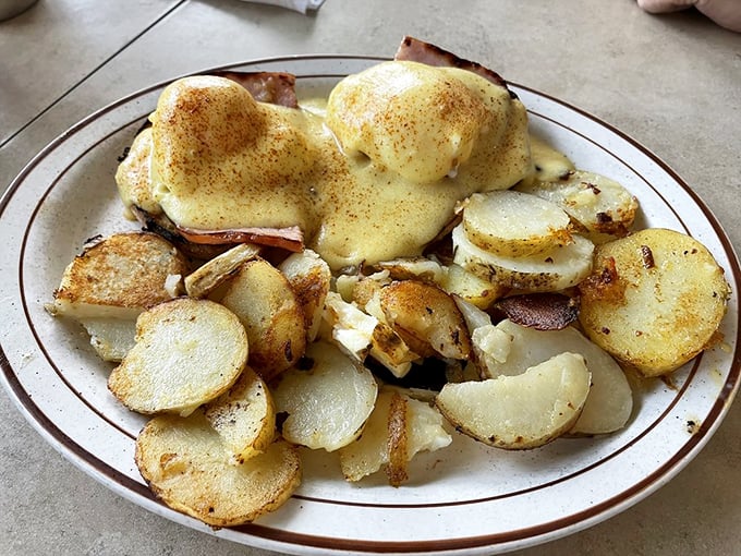 Eggs Benedict that would make the Pope jealous. These heavenly hollandaise-draped delights are so good, they might just inspire a religious experience. Hallelujah for brunch!