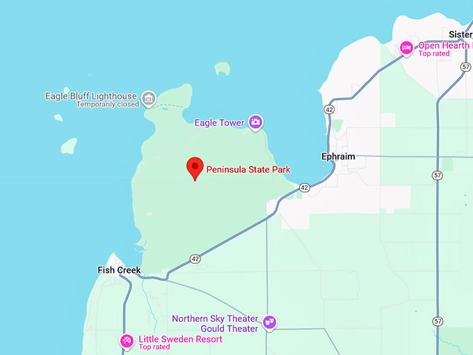 16. peninsula state park map