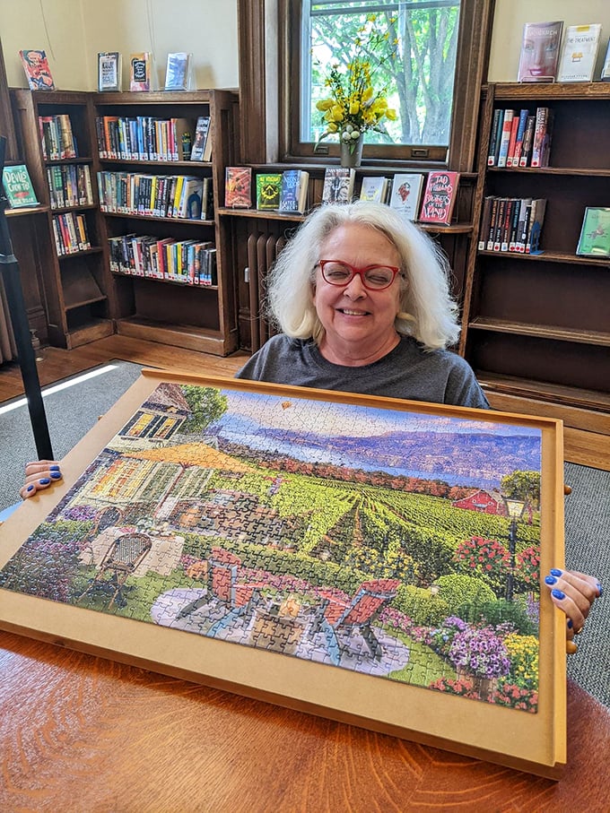 Puzzle master alert! This library patron just conquered a jigsaw tougher than solving who really shot J.R.