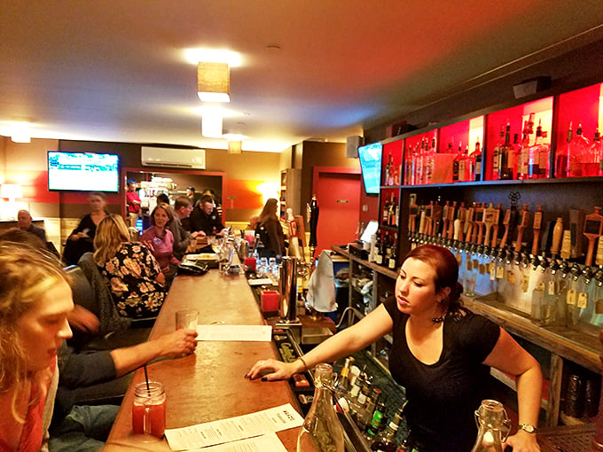 Where everybody knows your name? No, but this bustling bar scene sure feels like it could be Cheers' Maine cousin. Photo credit: Dan DeOreo