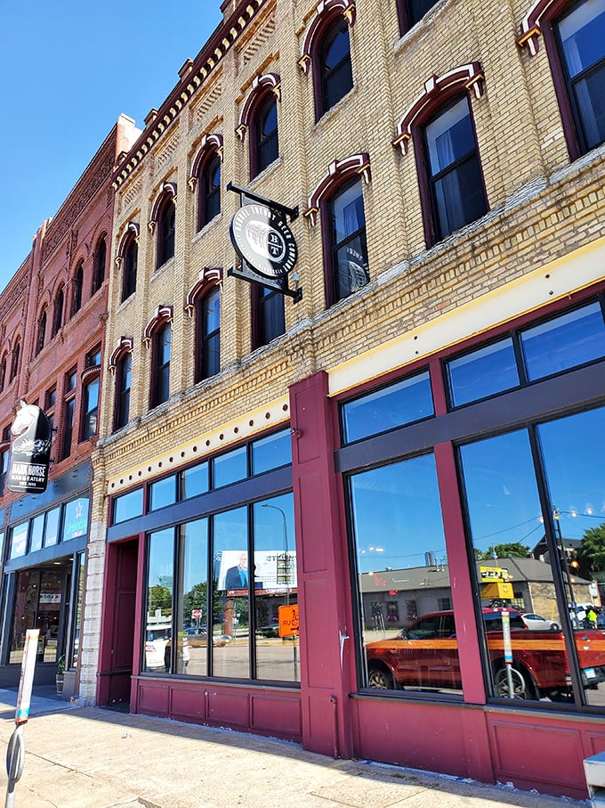 Barrel Theory: Where brick walls whisper tales of craft beer magic. This unassuming exterior holds liquid treasures within.