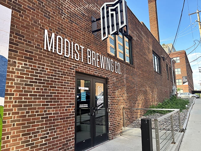 Behind these walls, mad beer scientists are at work. Modist's exterior belies the flavor explosions happening inside.