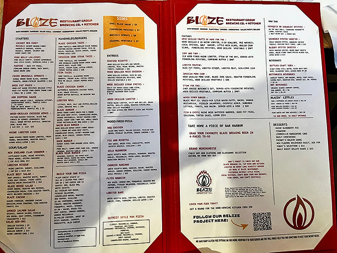 Decisions, decisions! Blaze's menu is a treasure map of flavors, each dish a potential X marks the spot for your taste buds. Photo credit: Hao Wu