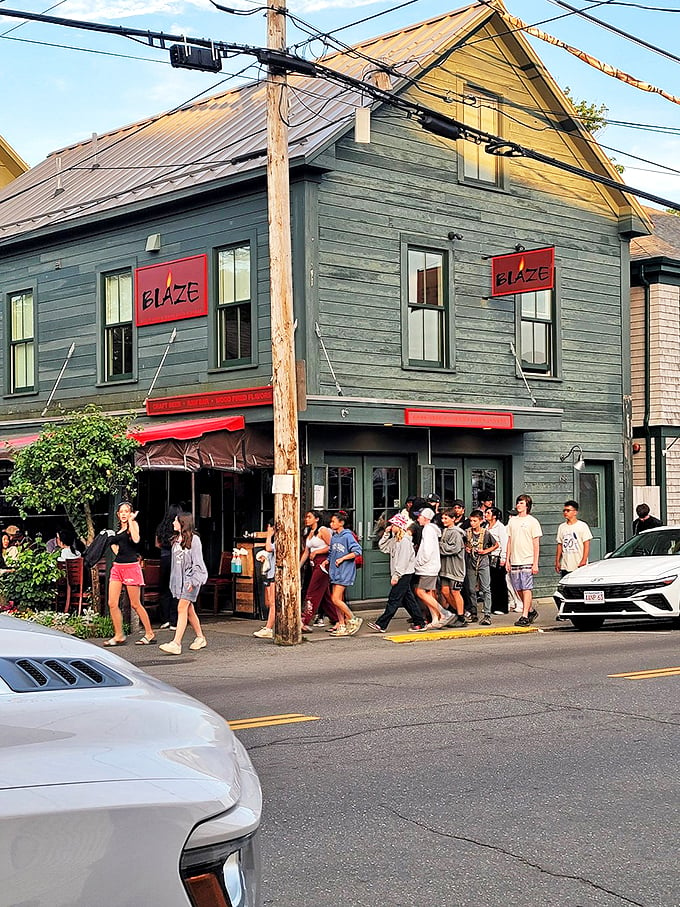 The hottest spot on the block! Blaze draws crowds like a magnet, proving that good food is the ultimate people pleaser. Photo credit: Gretchen C