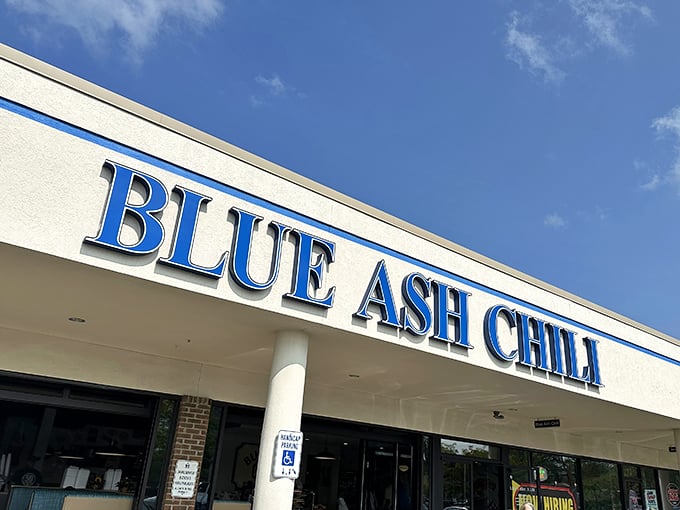 Road trip rule #1: Always stop when you see a sign this blue. Your taste buds will thank you later.