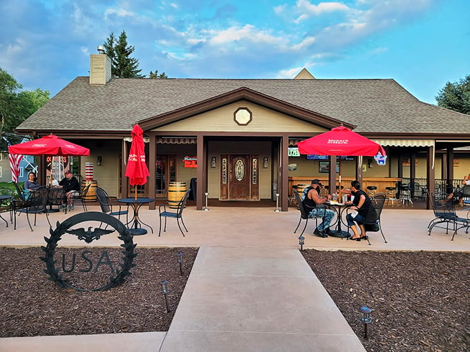 Red umbrellas and wooden barrels – it's like a BBQ fairytale come to life. Cinderella, your pulled pork awaits! Photo credit: Josh Jefferies