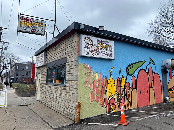 Welcome to hot dog heaven! Uncle Franky's exterior is a feast for the eyes and a promise of deliciousness to come.