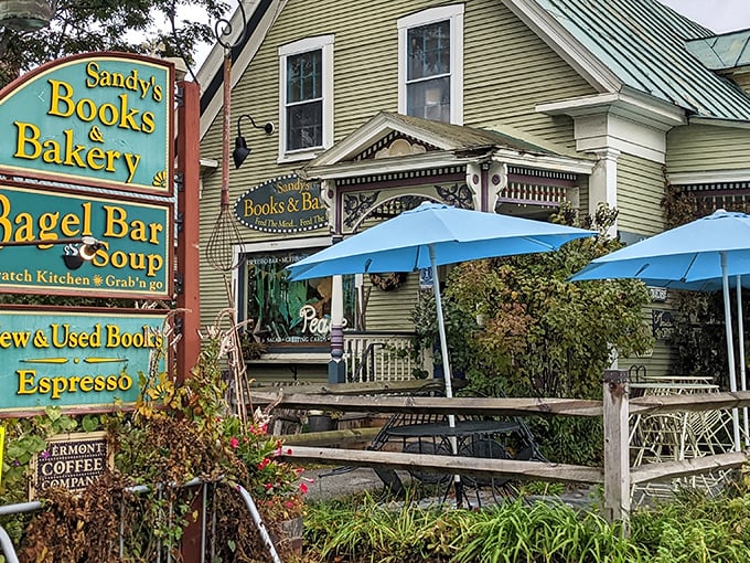 A literary oasis with a side of carbs! Sandy's Books & Bakery is the Vermont farmhouse of your dreams, complete with a wraparound porch that whispers, "Stay awhile."