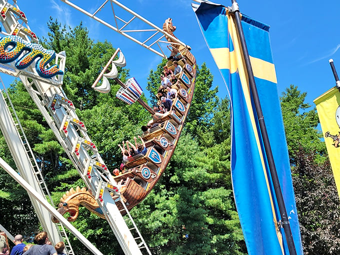 Hold onto your hats, folks! This wooden behemoth is Excalibur, Maine's answer to the question, "What if King Arthur built roller coasters instead of round tables?"