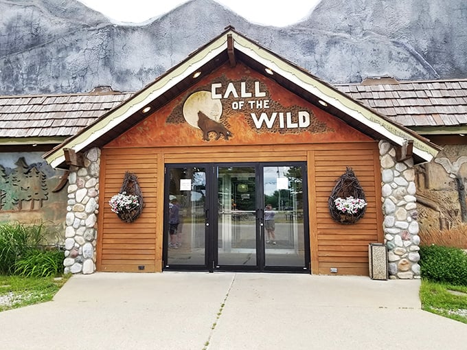 Welcome to the wild side of Michigan! This rustic facade isn't just for show – it's your gateway to a world where fudge and fauna collide.