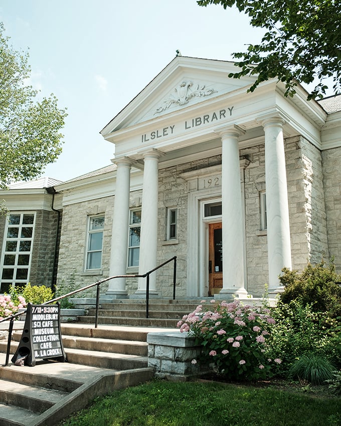 Who needs a time machine? This library's facade is straight out of 'Back to the Future' meets 'The Great Gatsby'!