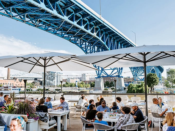 Dining with a view? More like dining in a postcard! The Lakehouse's outdoor terrace offers a feast for your eyes and your taste buds.