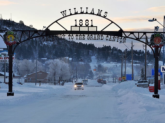 Winter wonderland or Arizona oasis? This snowy gateway to Williams proves the Grand Canyon State isn't just cacti and tumbleweeds.