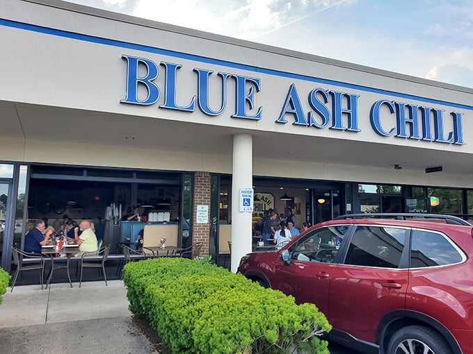 Chili pilgrimage destination: Blue Ash Chili is the holy grail of hearty, cheesy goodness on your Ohio odyssey.